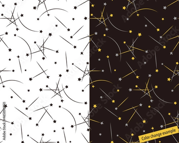 Fototapeta Seamless pattern swatch, CS,  shooting stars.