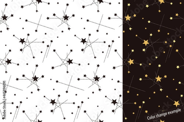 Fototapeta Seamless pattern swatch,  CS, shooting stars.