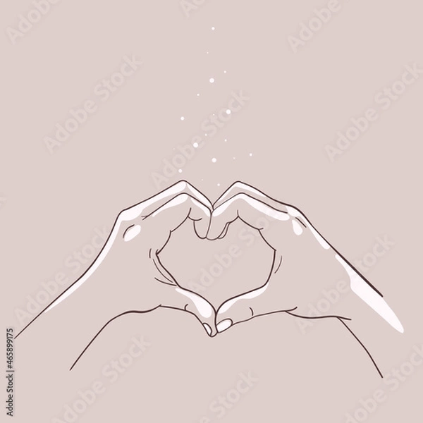 Fototapeta Hands forming a heart isolated. make a heart with a touch of hands. vector illustration