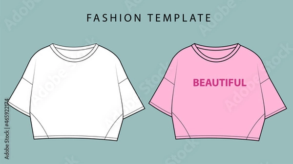 Obraz set crop top front and back view