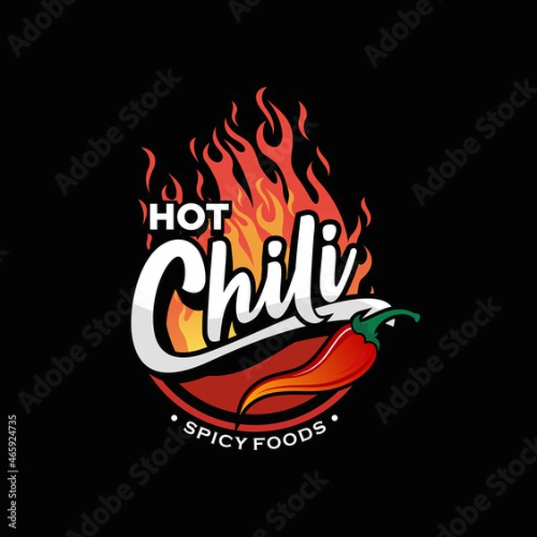 Obraz Spicy chili pepper logo Vector