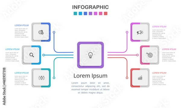 Fototapeta Infographic business presentation 6 options