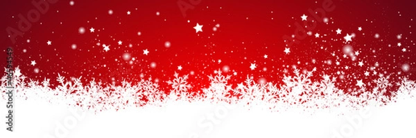 Obraz Winterlandschaft, Winter, Schnee, Sterne, abstrakt, Panorama