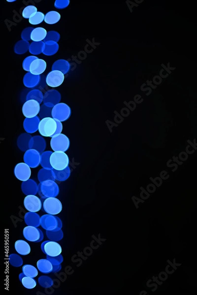 Fototapeta Christmas background. Background with christmas lights. Flat view, top view, copy space. Bokeh lights