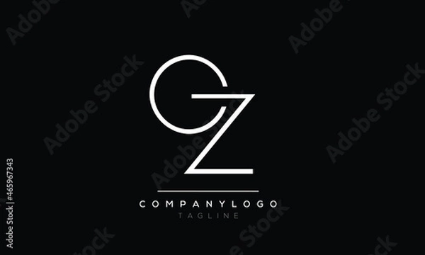 Obraz Abstract Letter Initial QZ ZQ Vector Logo Design Template