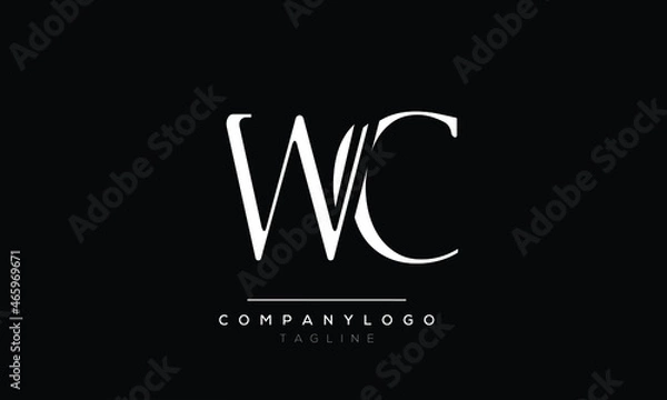 Obraz Abstract Letter Initial WC CW Vector Logo Design Template