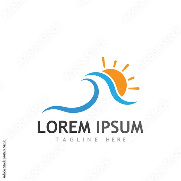 Obraz Water wave icon vector