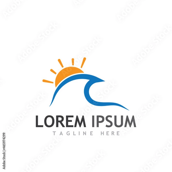 Obraz Water wave icon vector