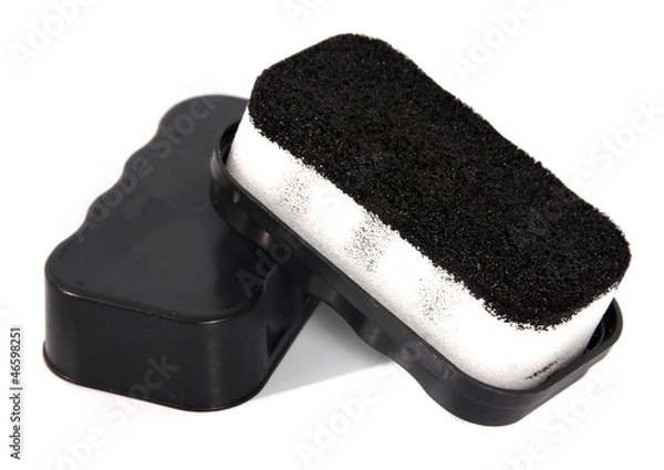 Obraz Shoe shine sponge isolated on white background