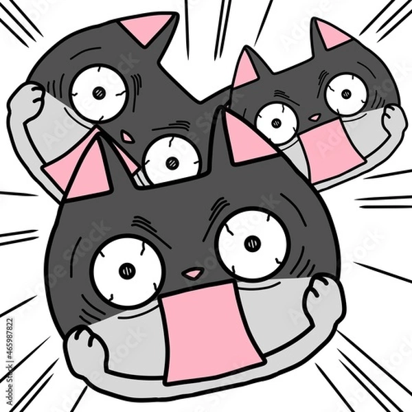 Obraz 不安慌てる猫さん