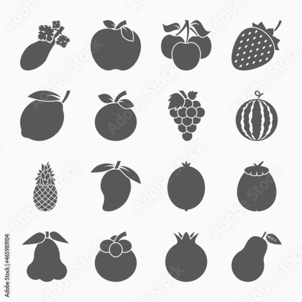 Fototapeta fruit icon, fruits icon set