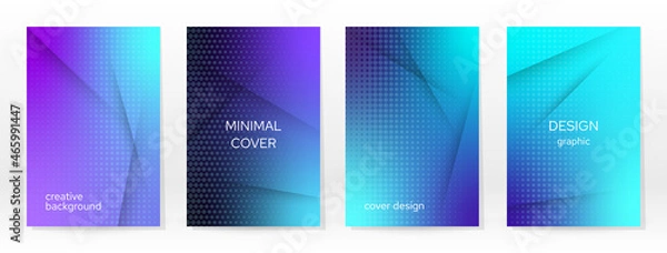 Obraz Minimal Poster. Pastel Soft. Blue Gradient Set.