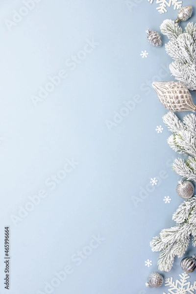 Obraz Noel or Christmas background with silver decor