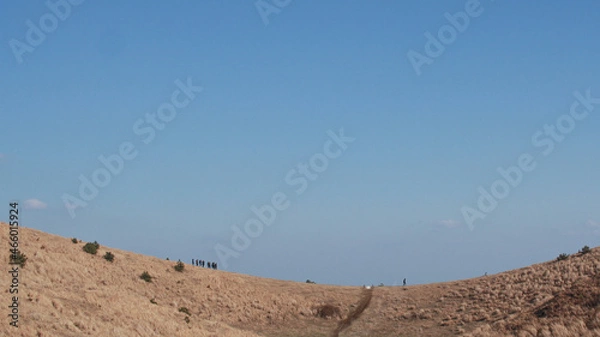 Fototapeta I wonder what the difference between the winter volcanic cone of Jeju Island and the hill is.

