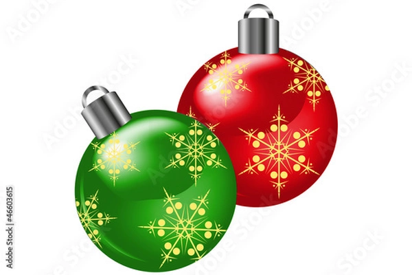 Fototapeta Weihnachtskugeln mit Stern