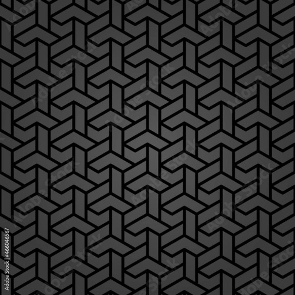Fototapeta Seamless background for your designs. Modern dark ornament. Geometric abstract pattern
