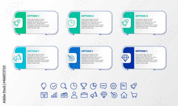 Fototapeta list infographic template design . option infographic template design,business infographic concept for presentations, banner, workflow layout, process diagram, flow chart and how it work 