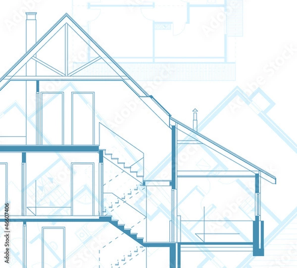 Obraz building background. plan of the house