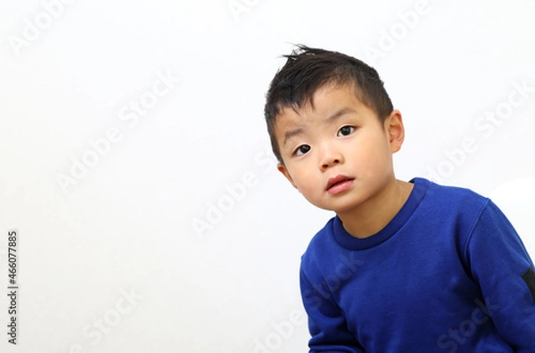 Fototapeta 青色の服を着ている男の子