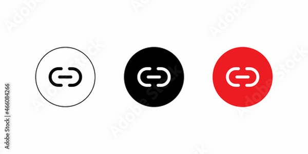 Fototapeta Link, Chain Button Icon Vector in Flat Style