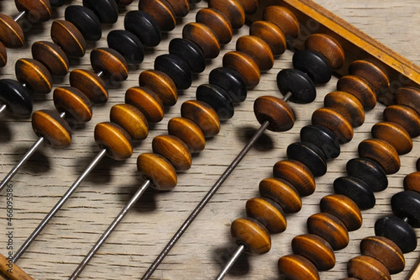 Fototapeta abacus made of wood, an old way of counting