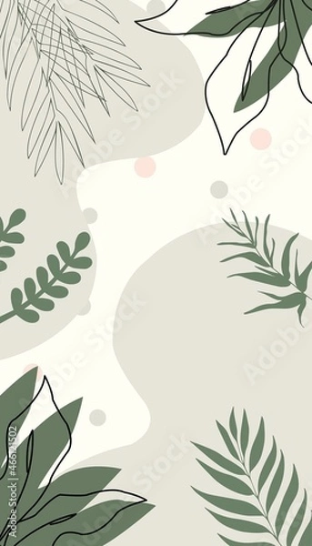 Fototapeta Background with tropical leaf
