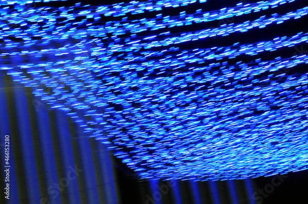 Obraz Blue Christmas lights. Blurred background