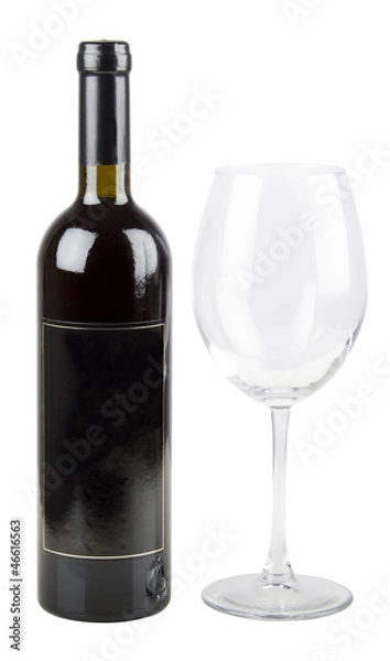 Obraz Red wine bottle with glass