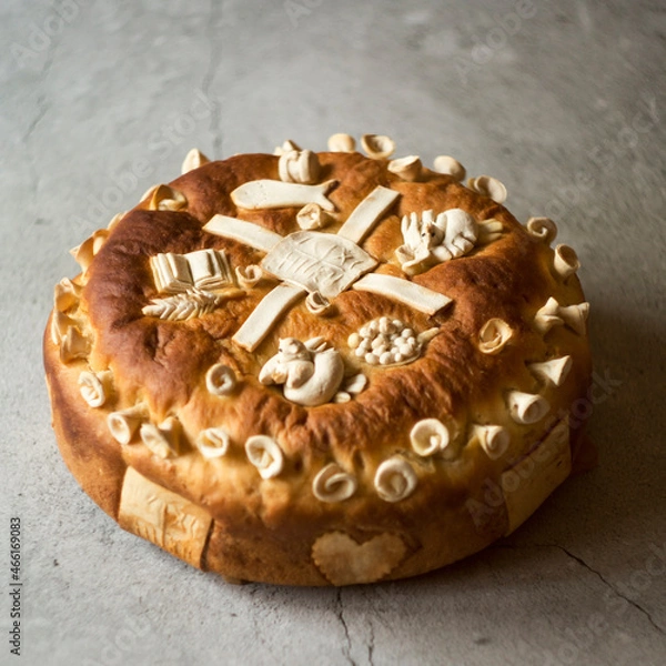 Obraz Homemade decorated Serbian slava bread
