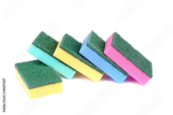 Fototapeta colorful sponge isolated on white background