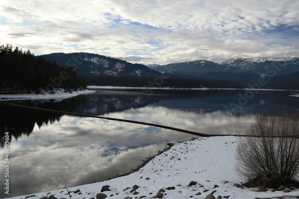 Obraz snow, lake and mountains