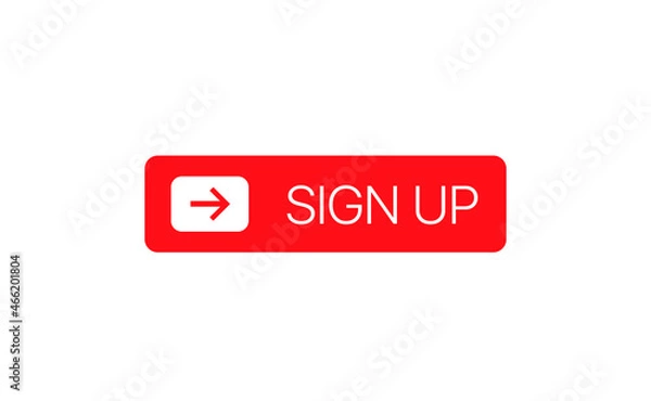 Fototapeta Sign up red button vector illustration for web