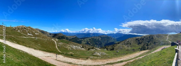 Fototapeta Panorama of Mount Baldo viewed from the west. Italian Alps. Europe. 