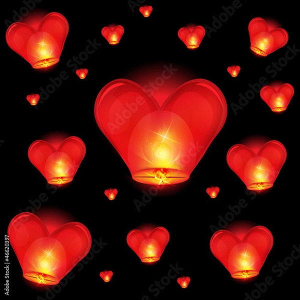 Obraz chinese lantern heart shape