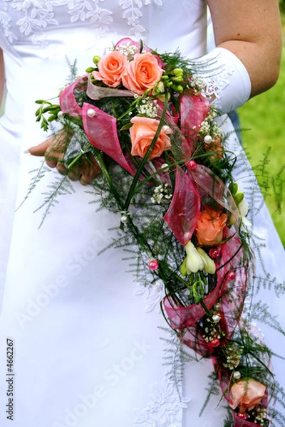 Obraz Bride holding wedding bouquet