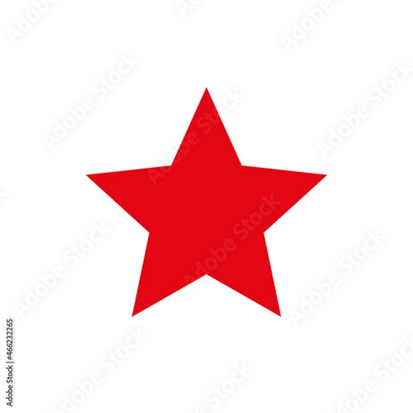 Fototapeta The Red Star. Heraldic sign, five-pointed star. The symbol of the Red Army. Isolated icon on white background. Raster pictogram.