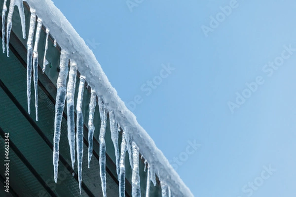 Obraz Hanging icicles on a roof