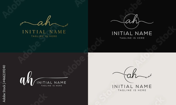 Obraz AH HA Signature initial logo template vector