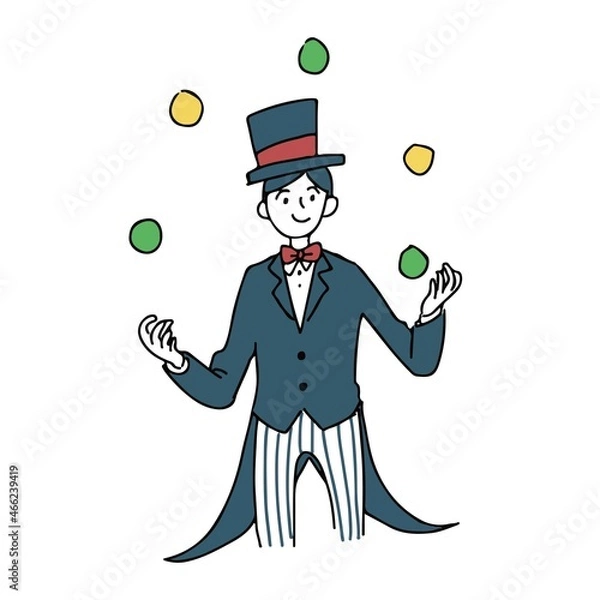 Obraz 手品師のジャグリングイラスト