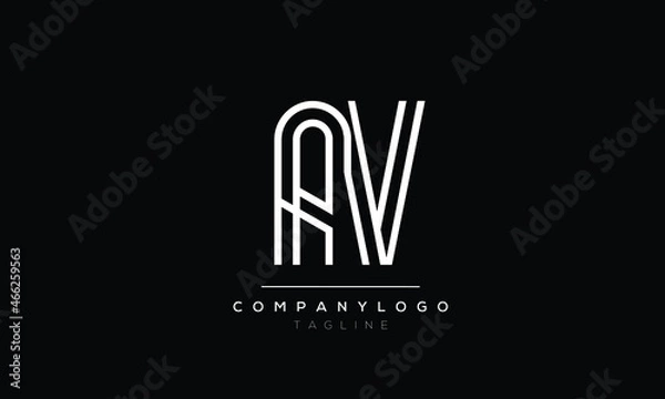 Obraz Abstract Letter Initial AV VA Vector Logo Design Template