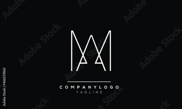 Obraz Abstract Letter Initial MA AM Vector Logo Design Template