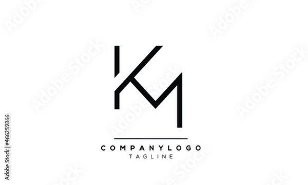 Obraz Abstract Letter Initial KM MK Vector Logo Design Template