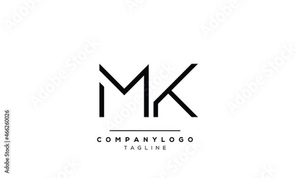 Obraz Abstract Letter Initial MK KM Vector Logo Design Template