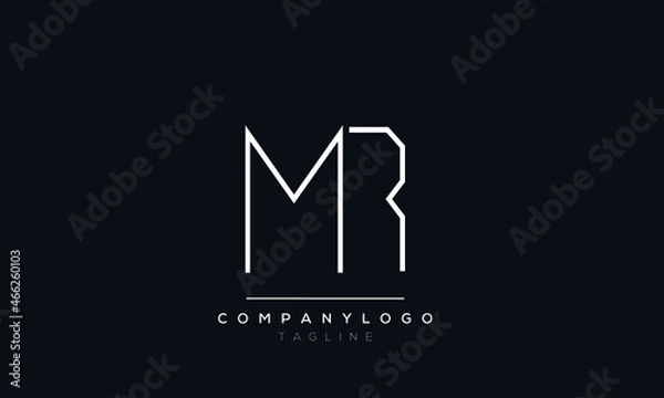 Obraz Abstract Letter Initial MR RM Vector Logo Design Template