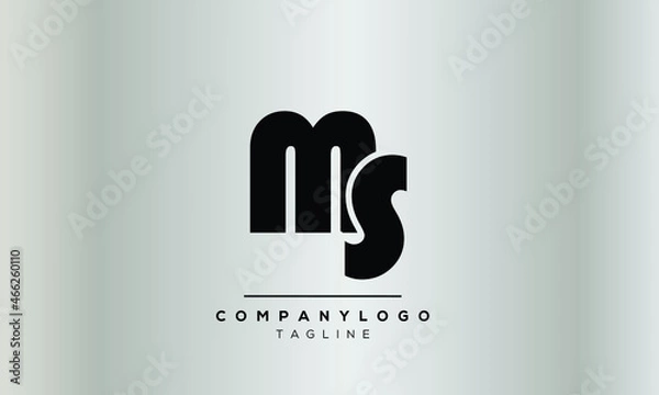 Obraz Abstract Letter Initial MS SM Vector Logo Design Template