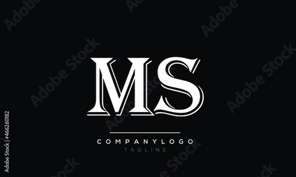 Obraz Abstract Letter Initial MS SM Vector Logo Design Template