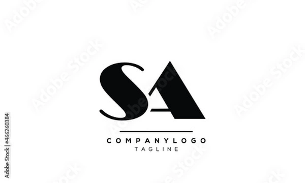 Obraz Abstract Letter Initial SA AS Vector Logo Design Template