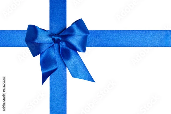Fototapeta composition with blue ribbons and a bow
