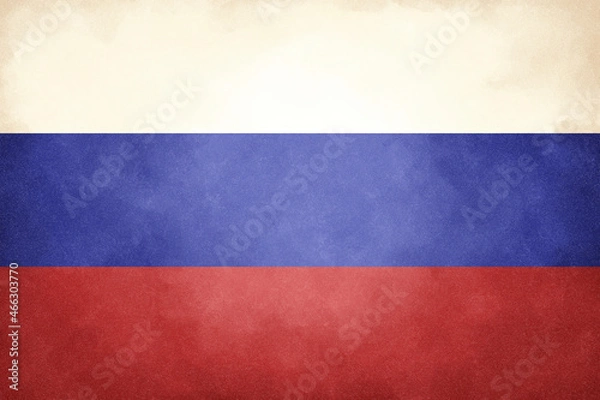 Fototapeta ロシアの国旗の手描きビンテージ風イラスト
