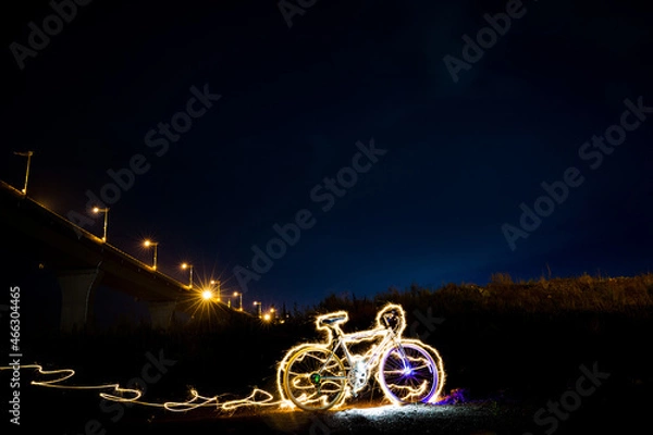 Obraz 빛의잔상을남기는자전거